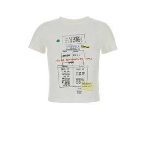 Mm6 Maison Margiela Women White Stretch Cotton T-Shirt